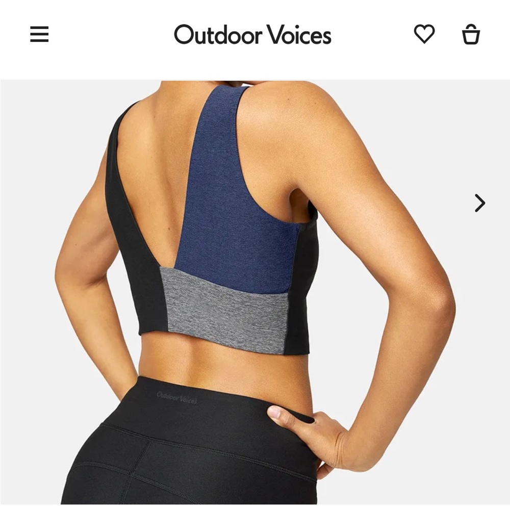Outdoor voices color block bra NWOT size S